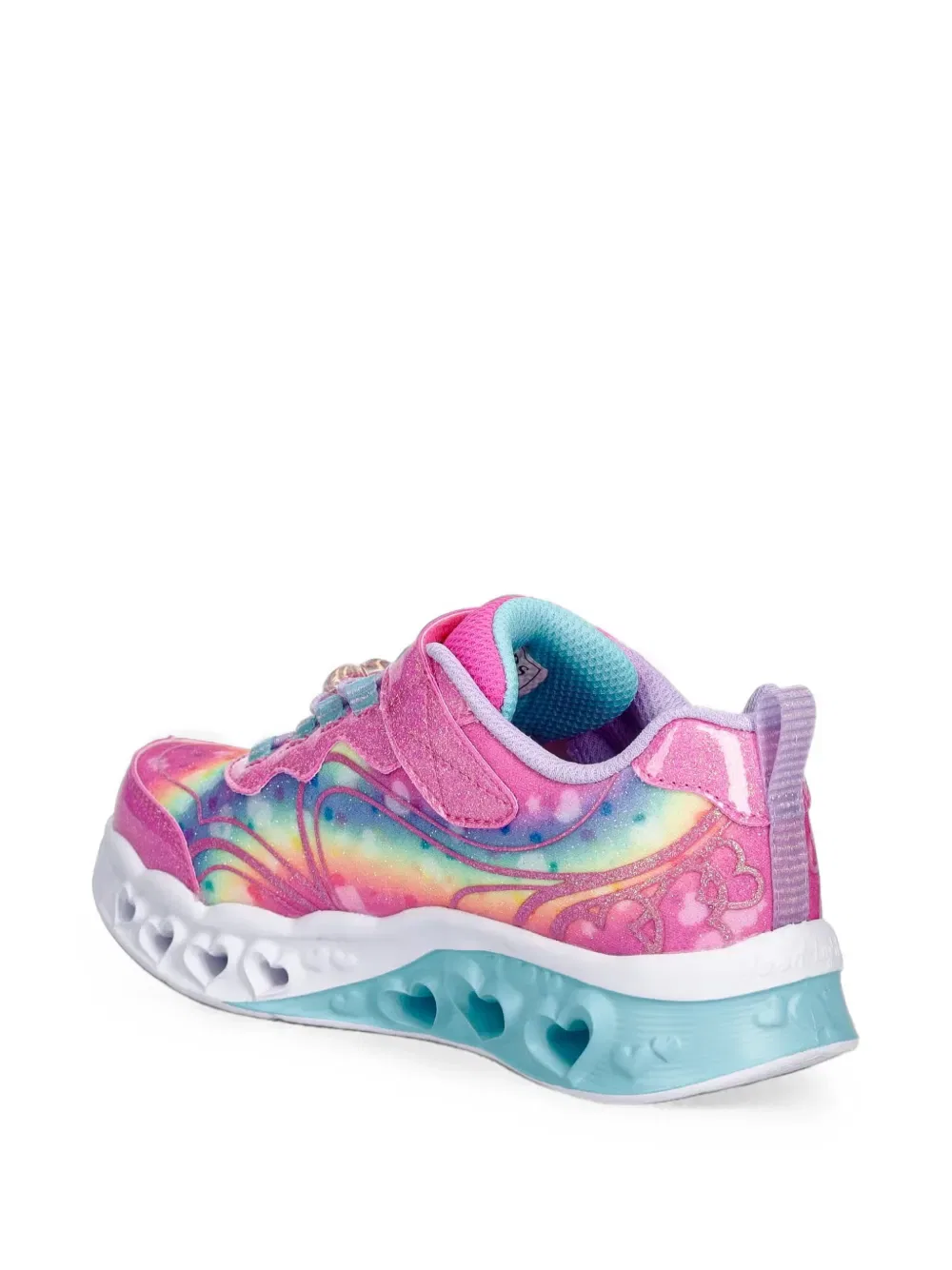Кроссовки для девочки Flutter Heart Lights Skechers, розовый/синий — фото 3