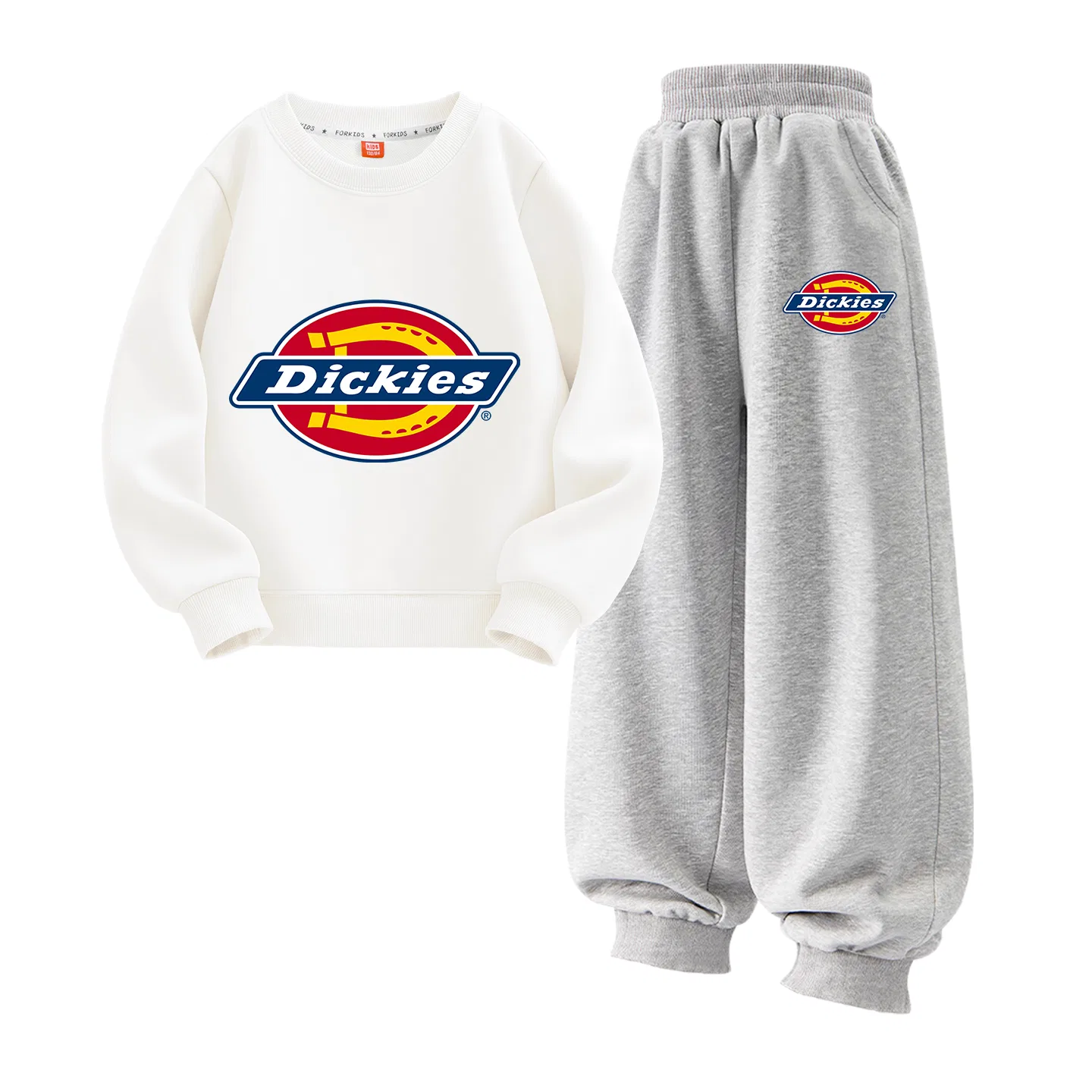 Детский спортивный комплект в ретро-стиле Dickies, Sizhen Standard White+Sizhen Standard K Gray