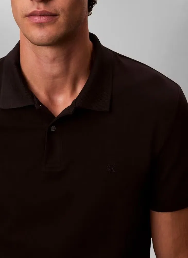 Поло приталенное Casual Slim Fit Calvin Klein, черный — фото 4