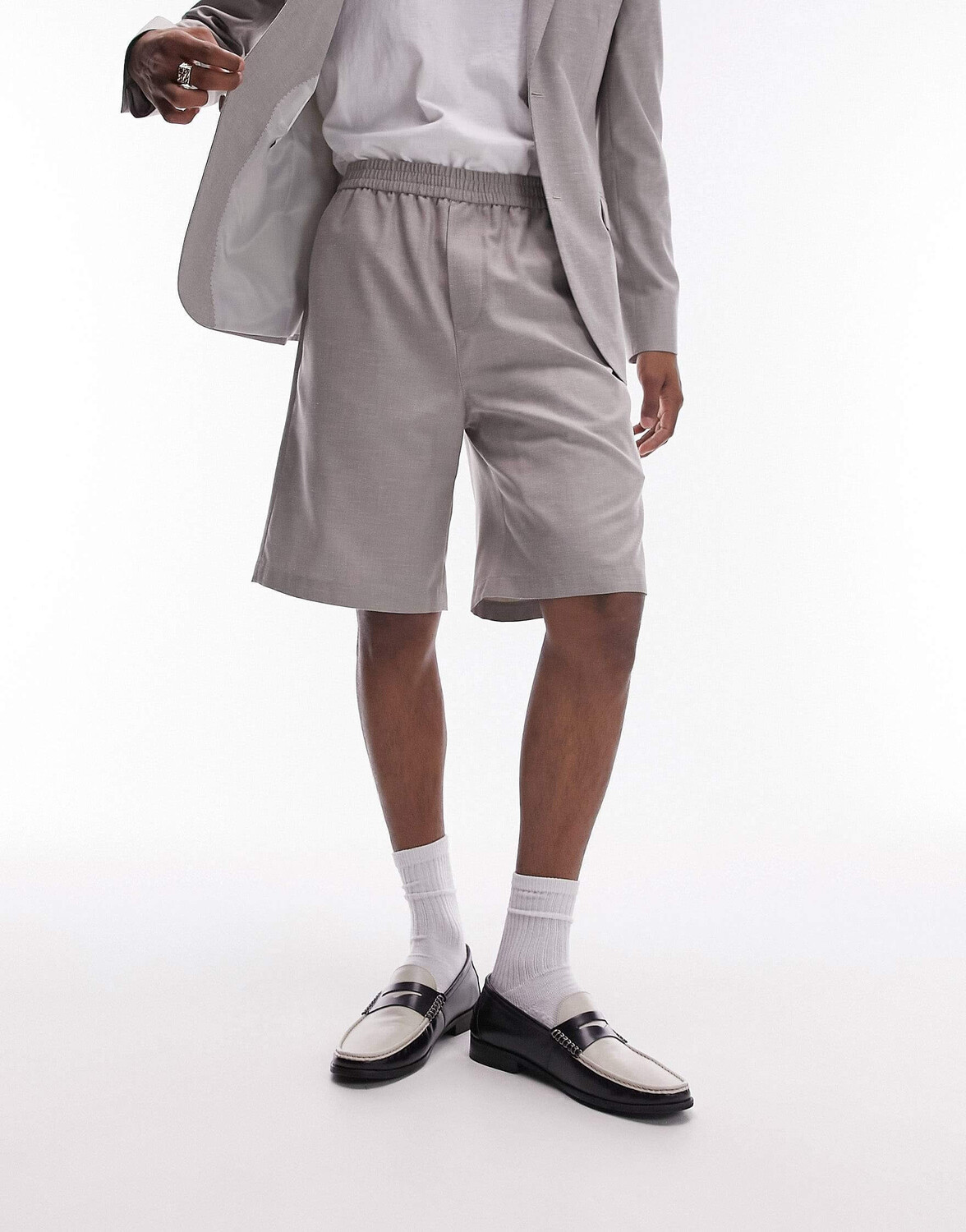 

Шорты Topman With A Linen Blend, серо-бежевый