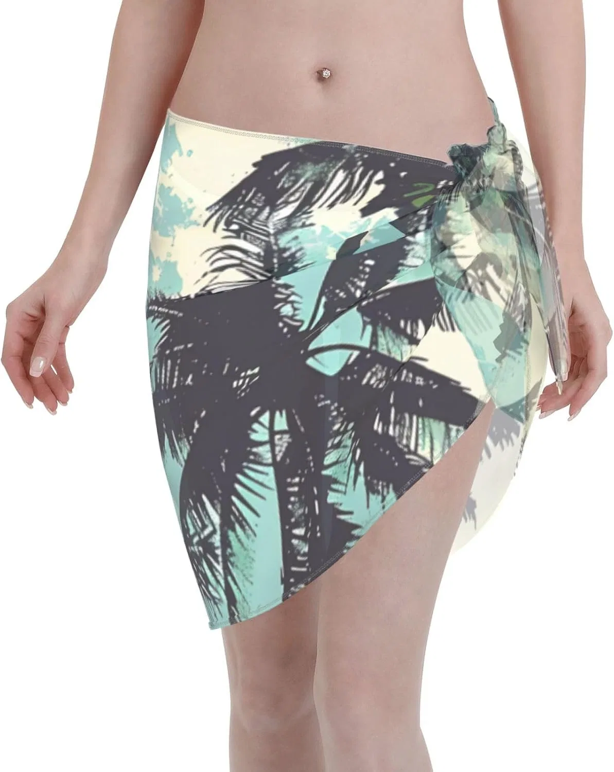 Женское пляжное парео с пальмами, Blue Palm Tree