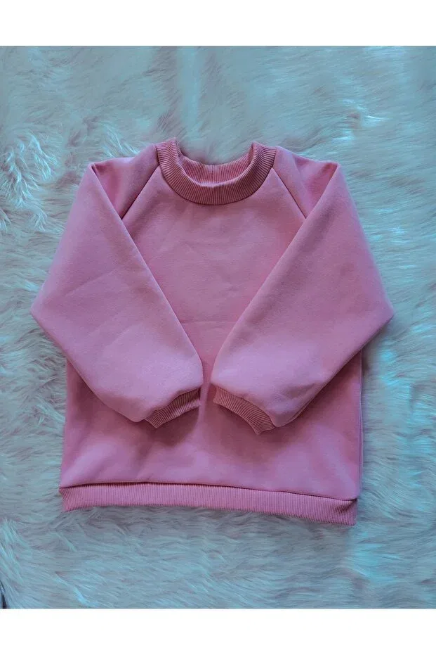 Детский комплект пижамы для девочек толстый зимний Oversize Deniz Yildizi Desing, Pink — фото 4
