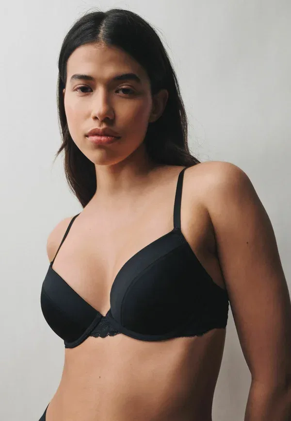 Бюстгальтер push-up с поролоном, Regular Fit - push-up bra Next black, white, белый/черный — фото 3