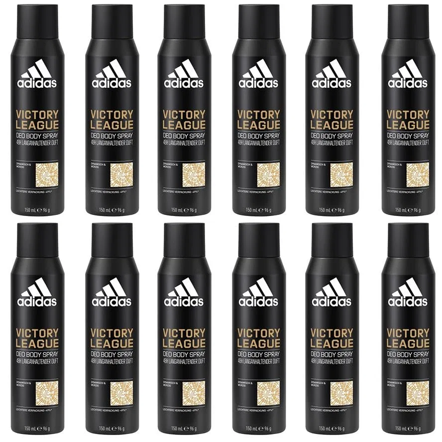 Deo Спрей для тела, динамично-пряный аромат, adidas, набор 12 шт., 150 мл