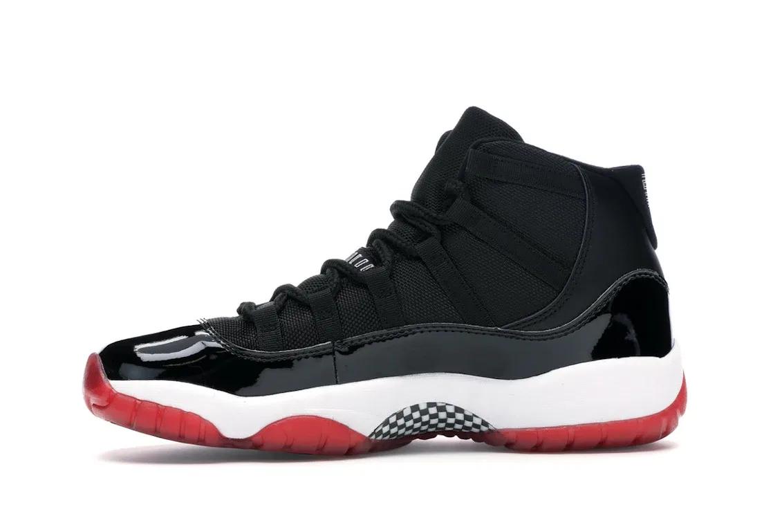 Детские кроссовки для мальчиков с высоким берцем Jordan 11 Retro Jordan, Black/White-Varsity Red — фото 3