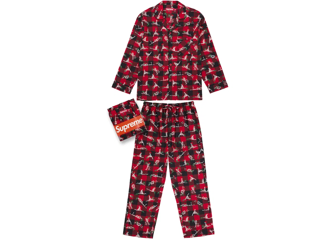 Мужской комплект пижам с праздничным принтом Set Supreme, Red