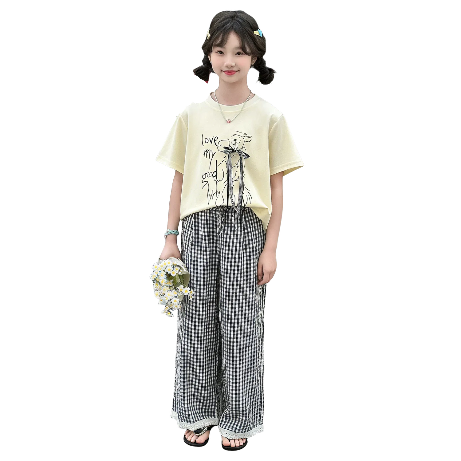 Детский комплект из футболки и брюк Lanza, Light Yellow
