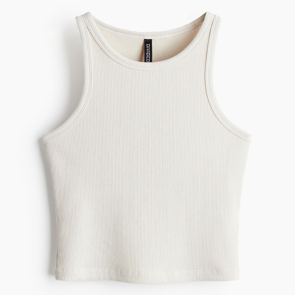 

Топ H&M Ribbed Tank, светло-бежевый