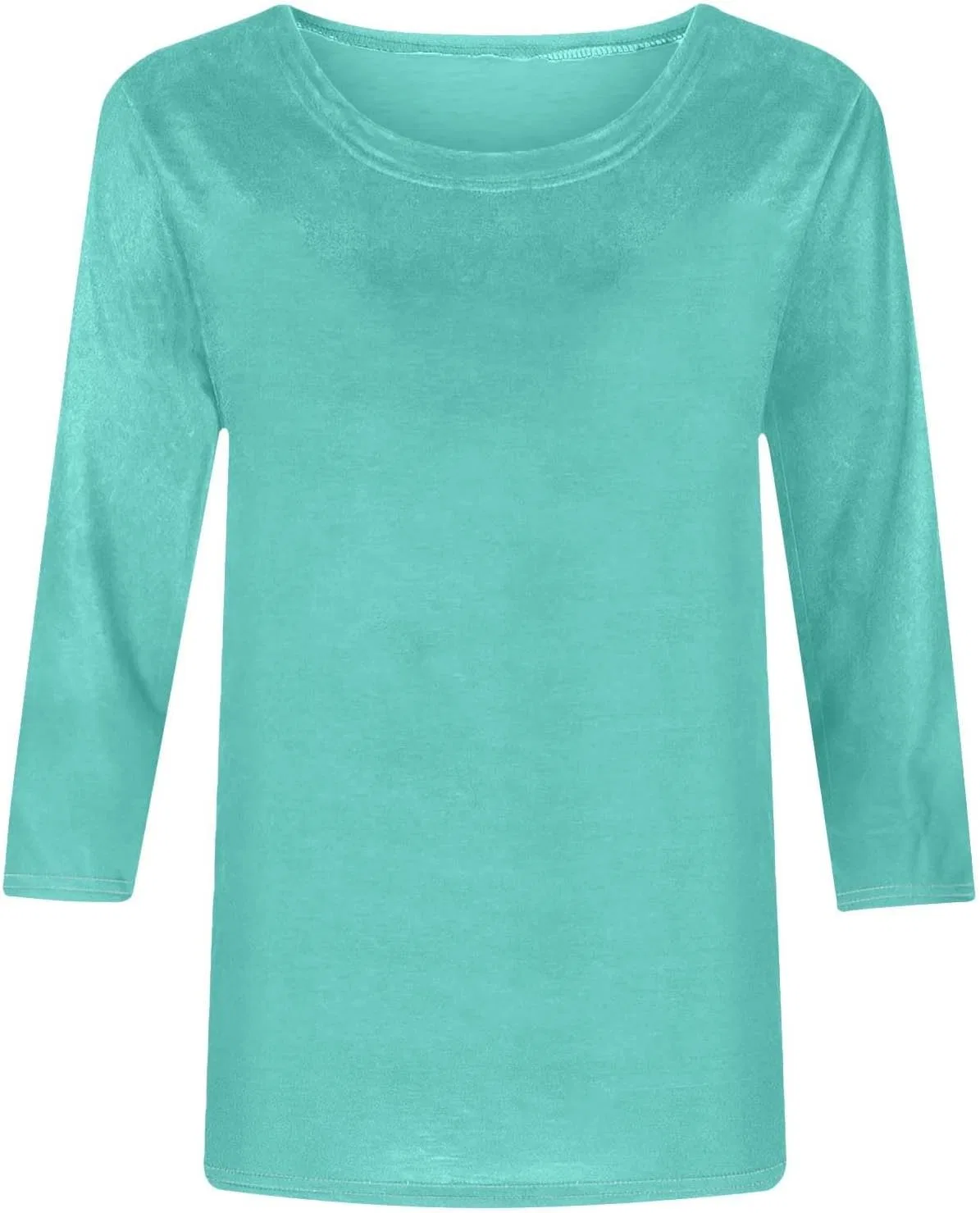 Женская свободная футболка с 3/4 рукавом, Mint Green — фото 3