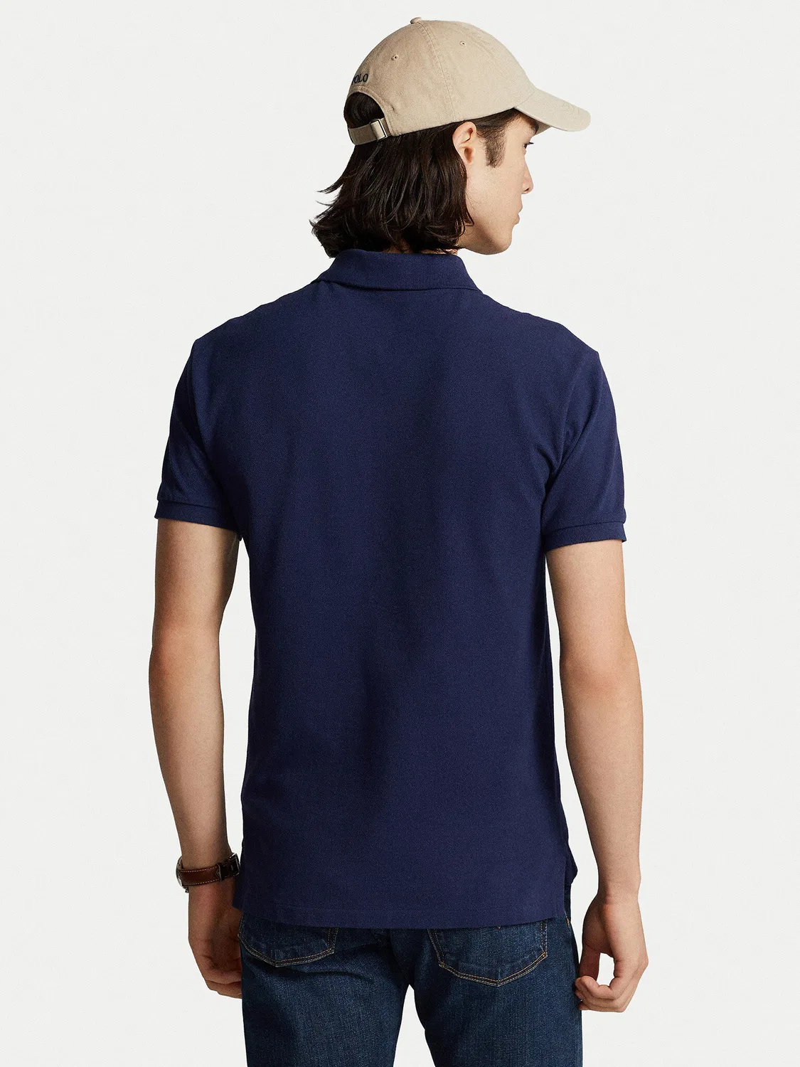 Мужское поло классического кроя Polo Ralph Lauren, темно-синий — фото 3