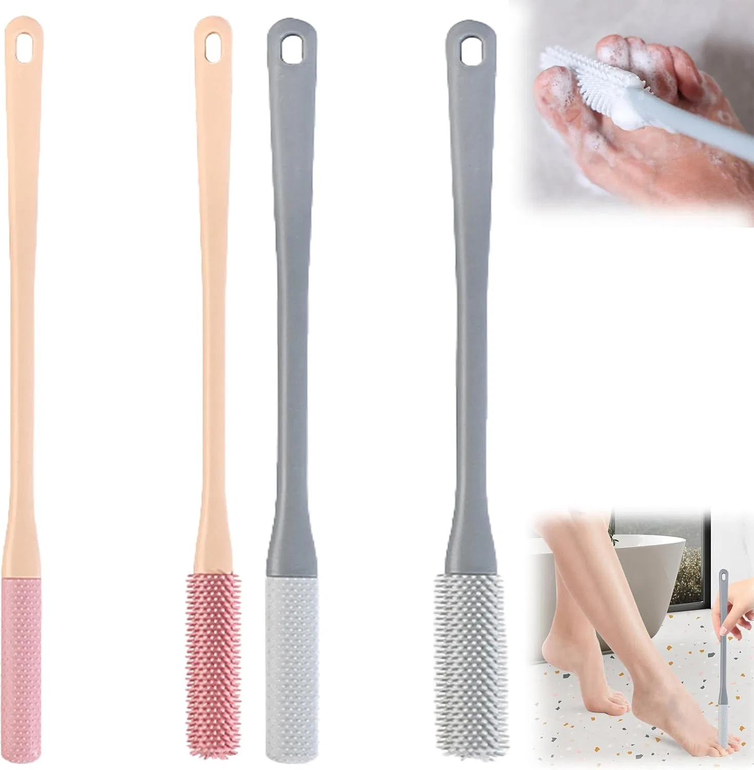 Щетка для чистки пальцев ног, 3 шт, Silicone Generisch