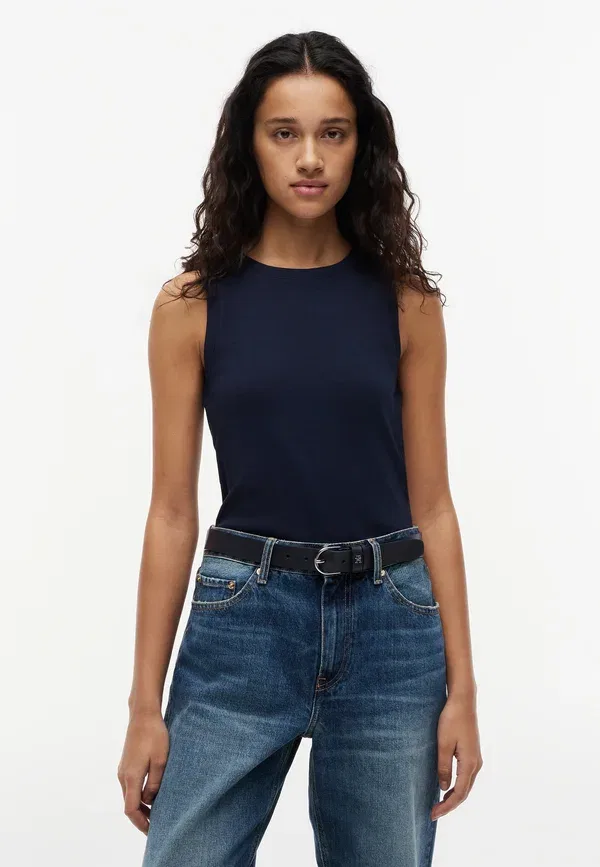 Топ хлопковый Tank - top Tommy Hilfiger dark night темно-синий