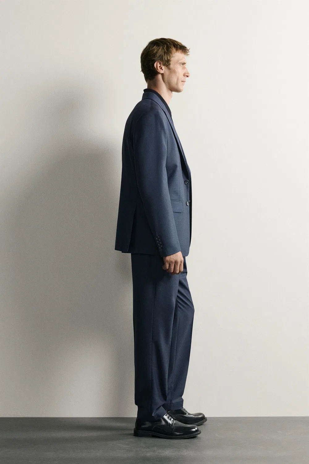 Брюки в клетку стандартного кроя ZARA, Dark navy — фото 4