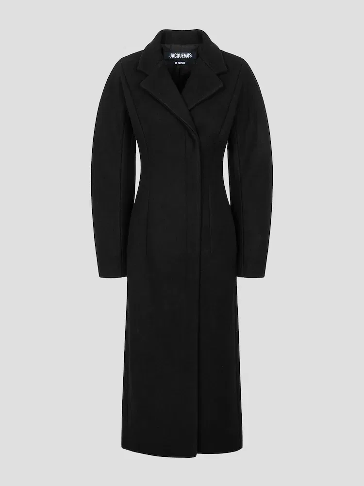 Пальто длинное с округлыми плечами Le Manteau Curvo JACQUEMUS, Black