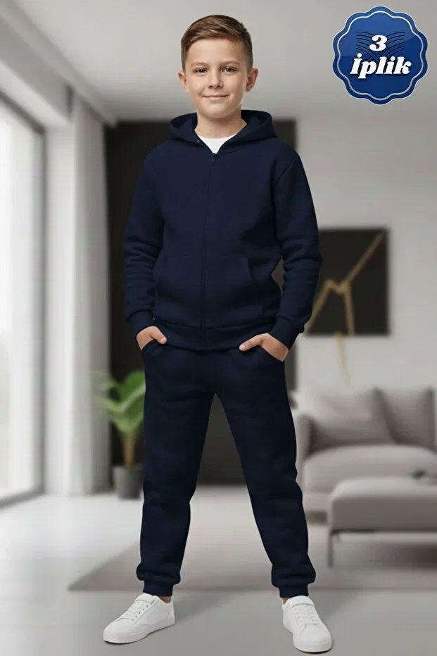 Детский спортивный костюм для мальчиков с капюшоном Cm Buseyiz, Navy Blue