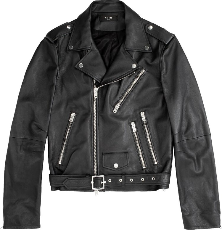 

Куртка Amiri Perfecto Leather Jacket With Paint Embroidery 'Black', черный