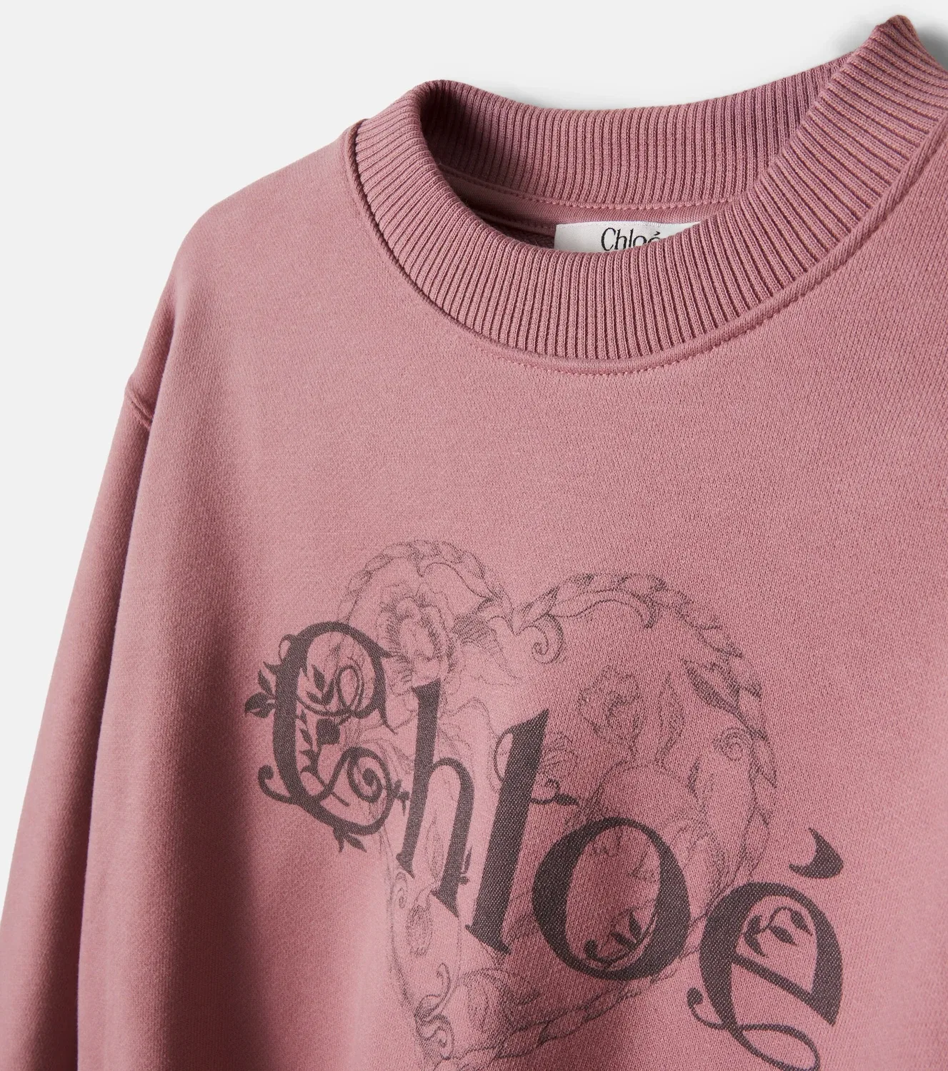 Свитшот хлопковый Chloé Kids, Rose Vintage — фото 4