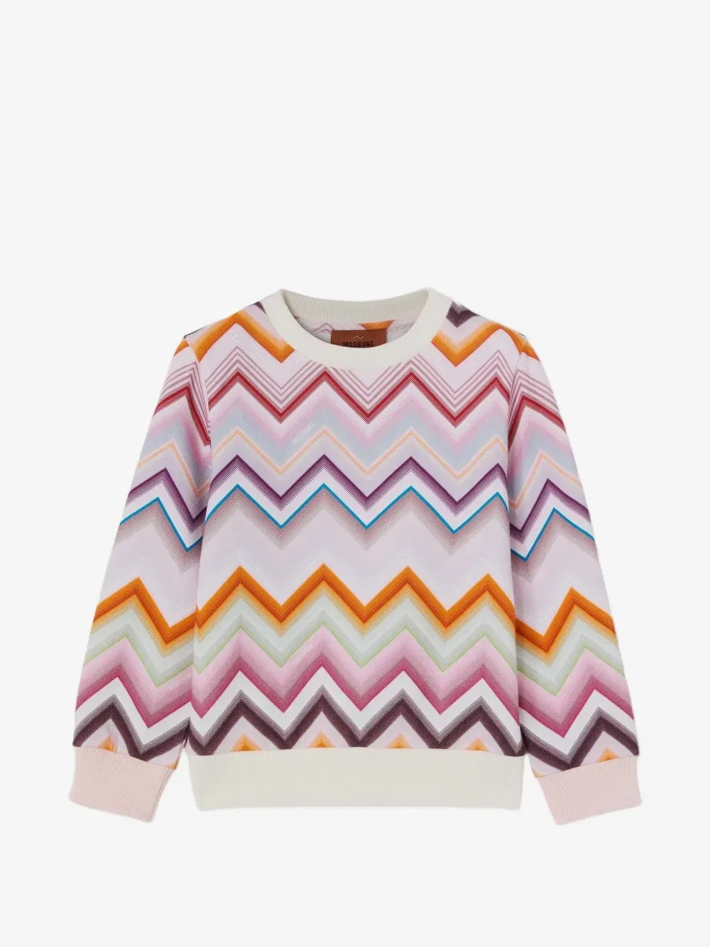 Свитшот с зигзагообразным принтом Missoni Kids, розовый