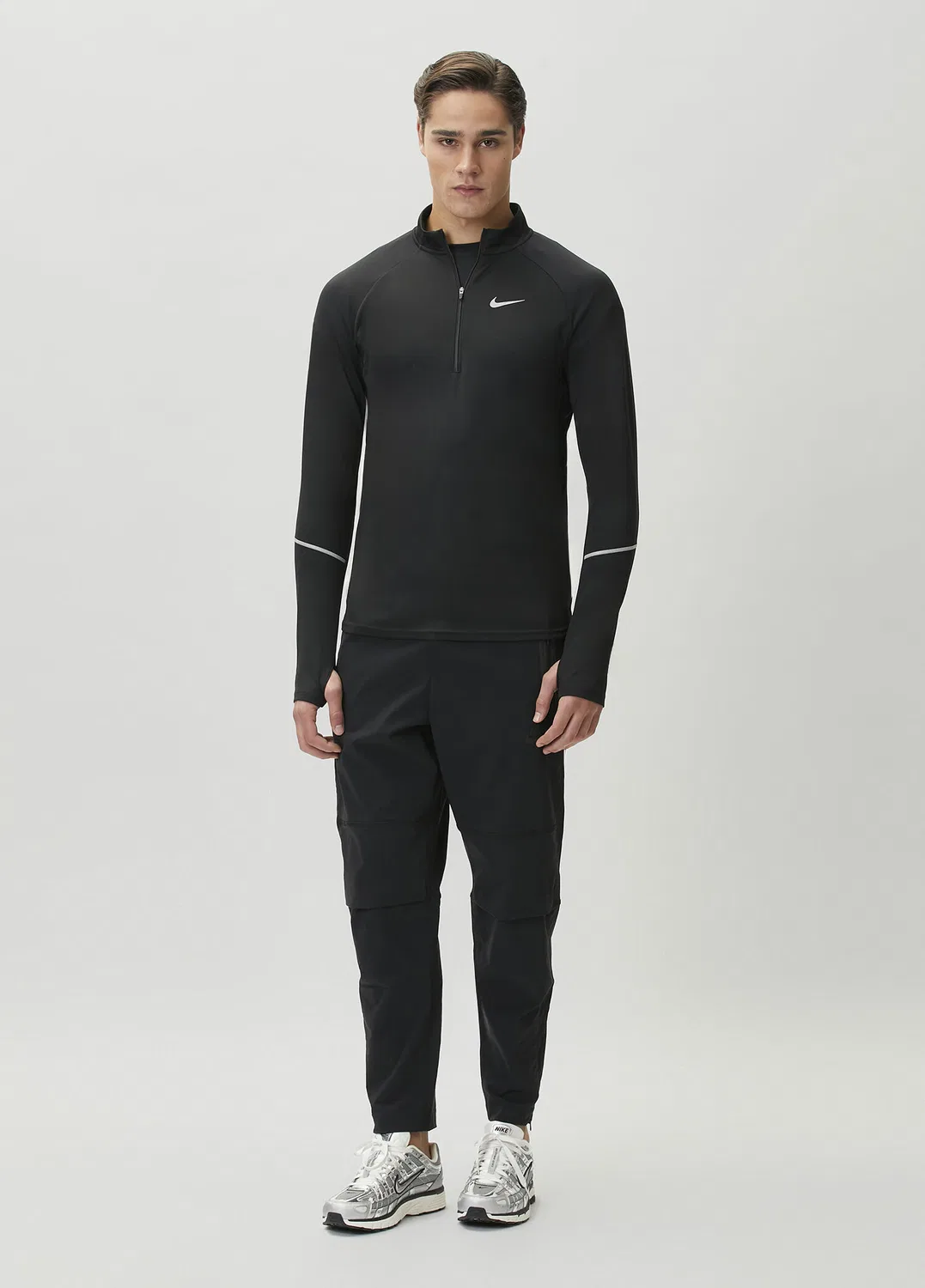 Футболка длинный рукав Nike Miler Dri-FIT, black-grey — фото 2