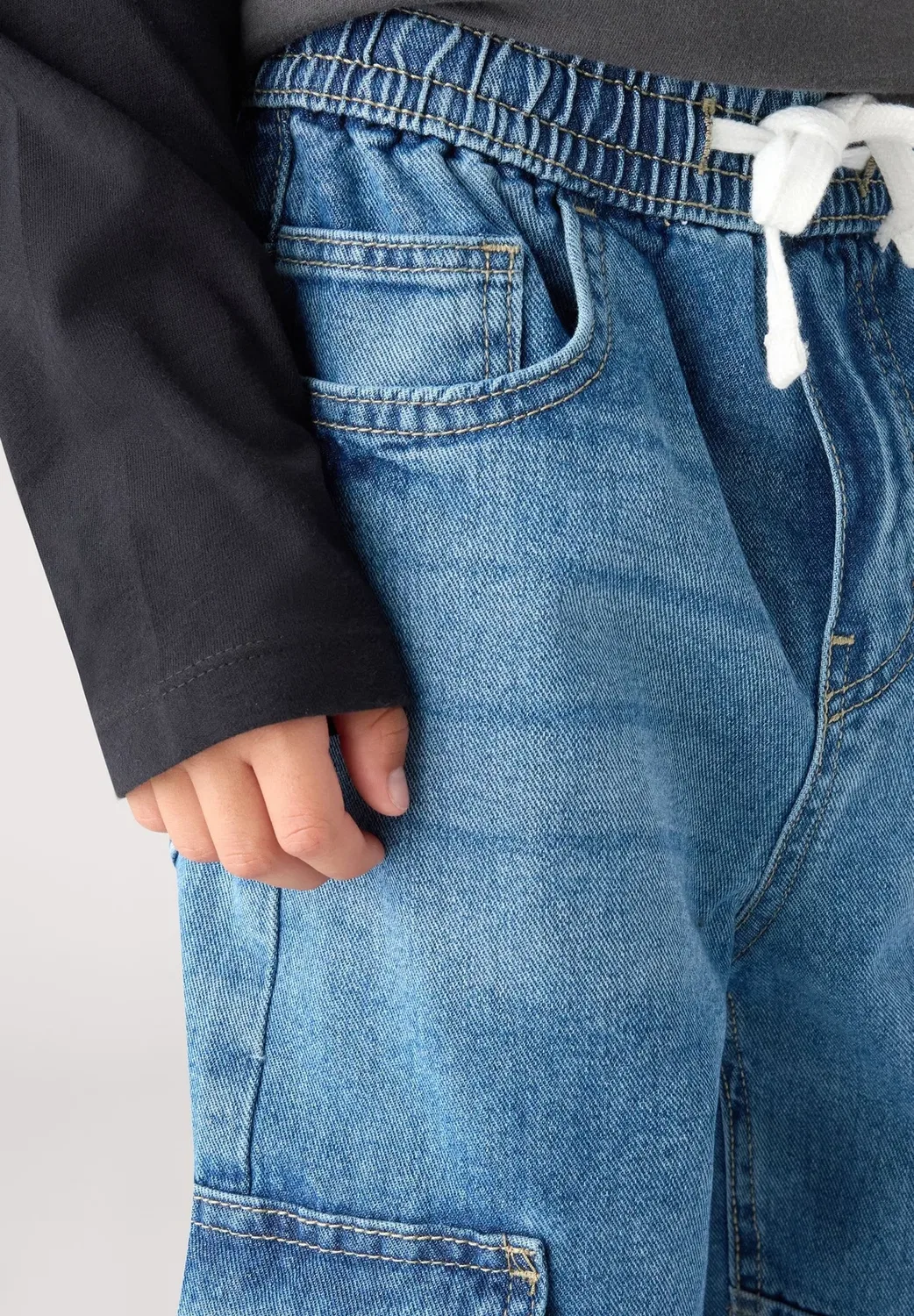 Джинсы Pantalone Lungo Tinta Unita - джинсы свободного кроя Terranova, Blu Denim Medio — фото 4