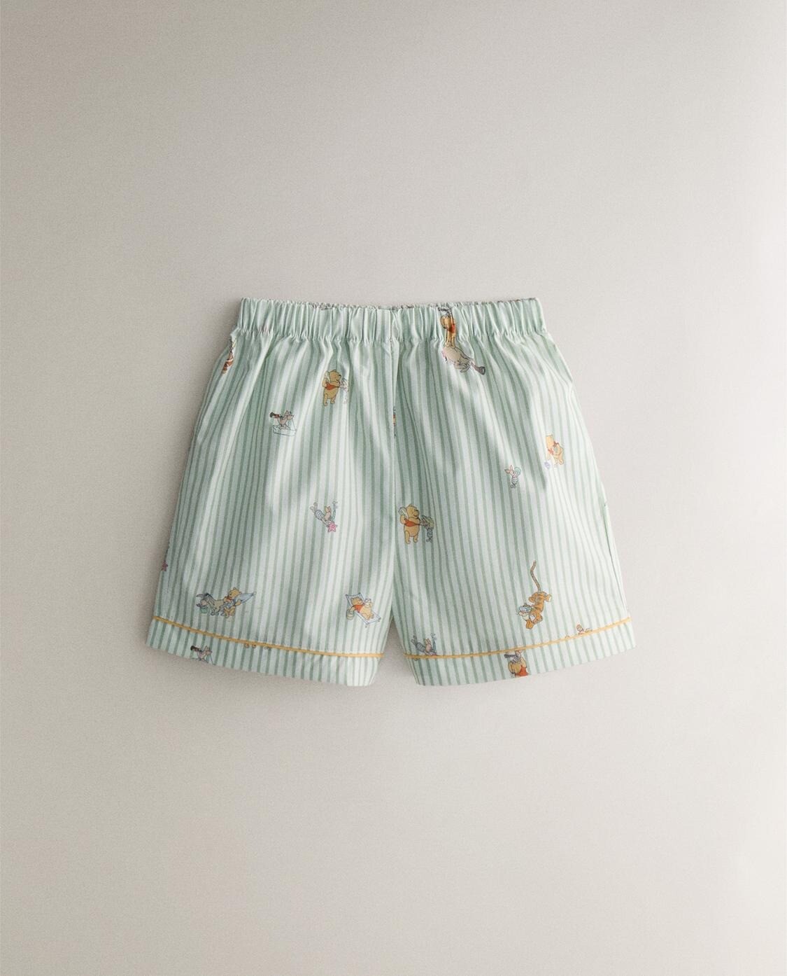 Детская пижама Zara Home Winnie The Pooh Poplin, 2 предмета, голубой/зеленый — фото 3