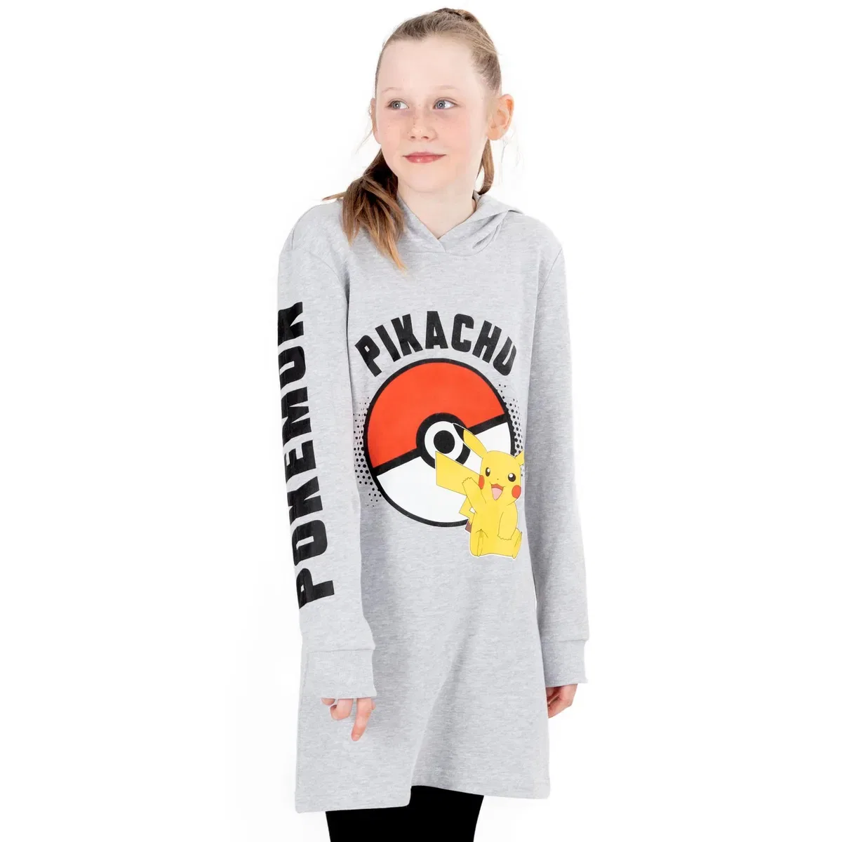 Детское худи с принтом Pikachu для девочек Pokemon, Grey