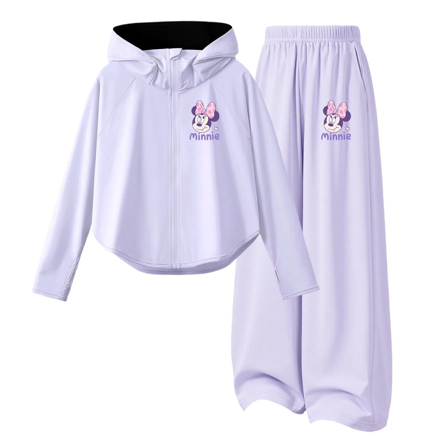 Детский спортивный костюм с круглым вырезом, тонкий, Disney, Dihua Pink K Dream Purple