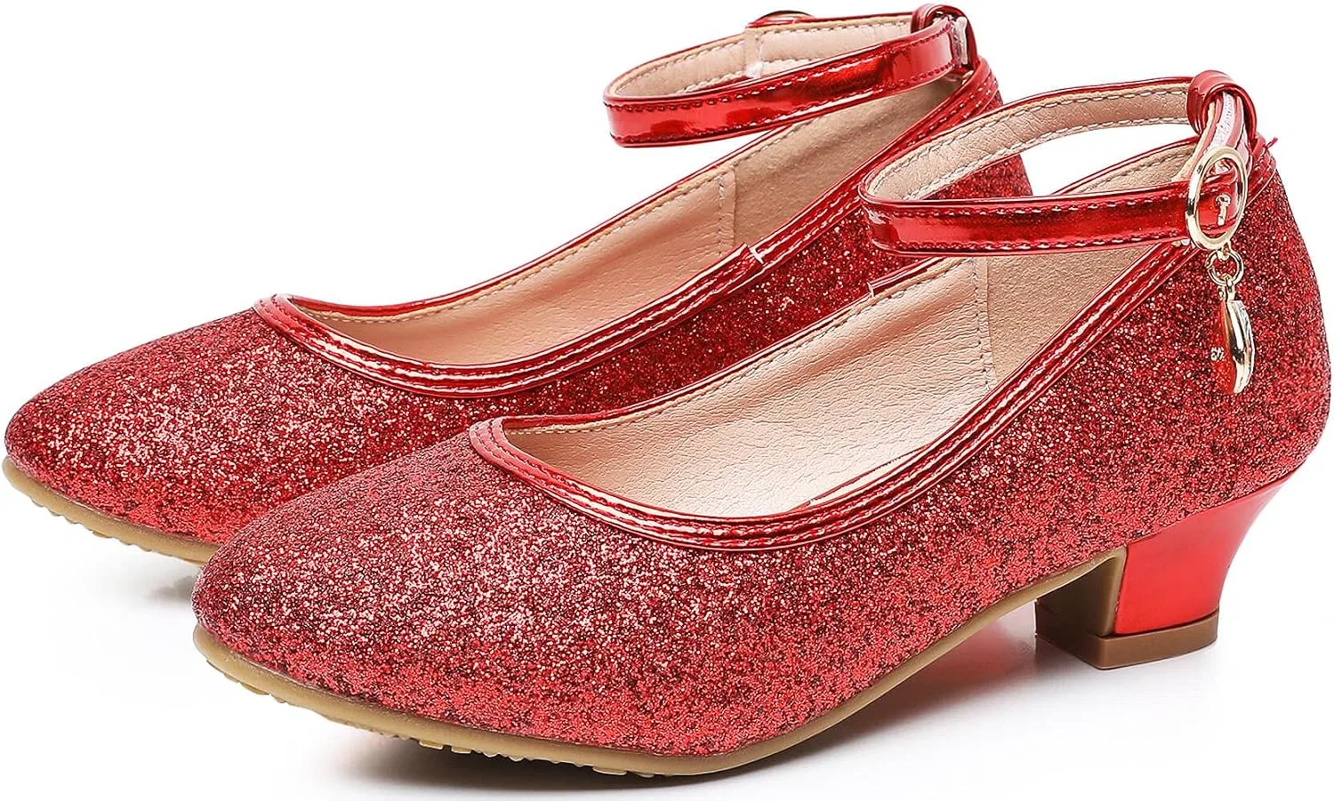 Детские туфли для девочек с блестками Mary Jane Mowoii, Red Sequin
