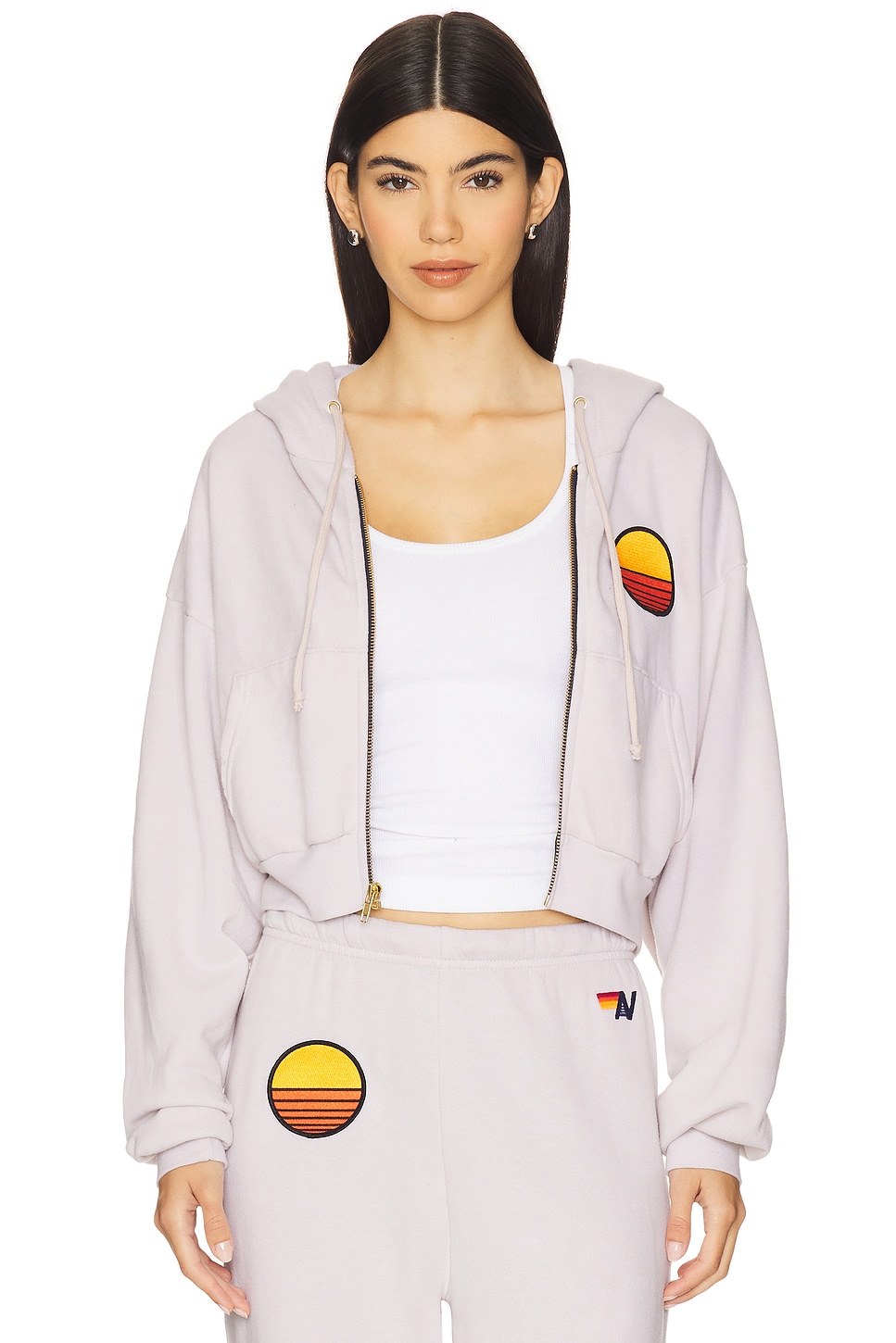 

Свитшот с молнией и нашивками "Закат" Aviator Nation, dove grey