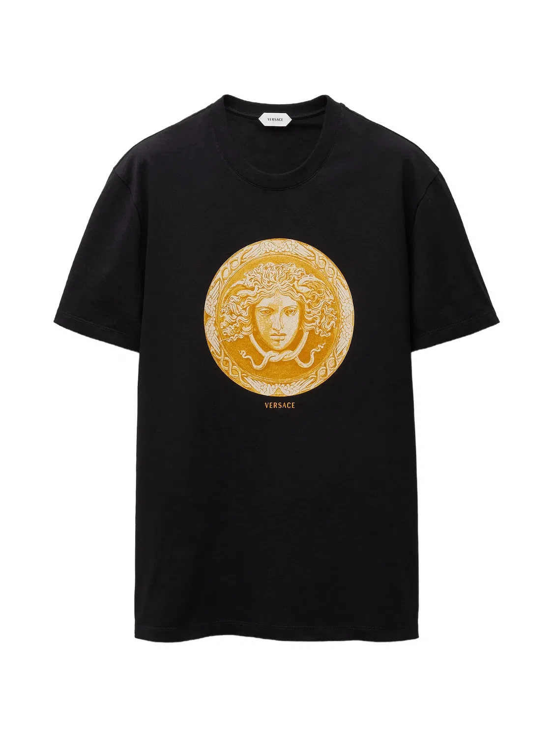 Футболка узкого кроя с принтом Versace, черный