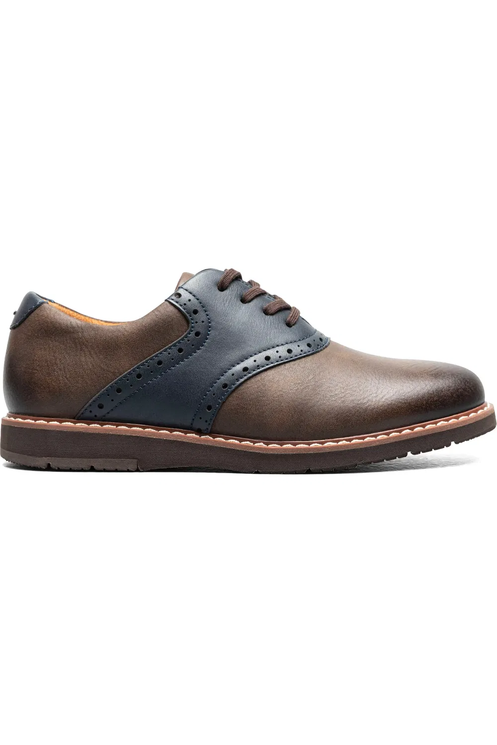 Детские туфли saddle shoe на мемори-пене Vibe Florsheim, Brown/Navy — фото 3