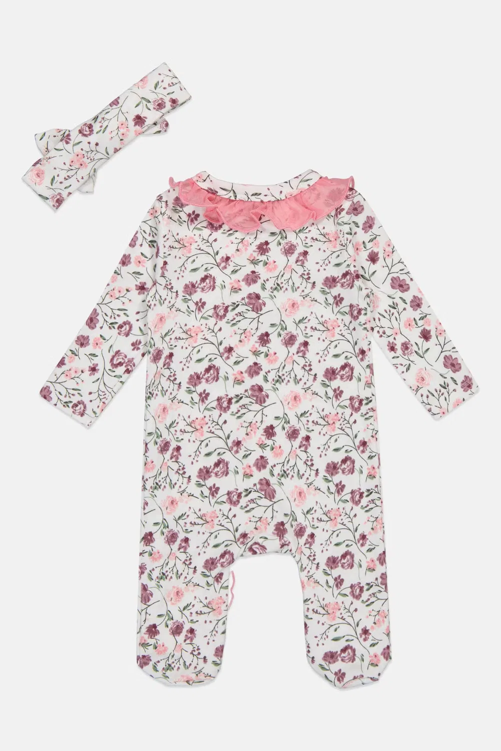 Боди-комбинезон с длинным рукавом с принтом Baby Essentials, разноцветный — фото 3