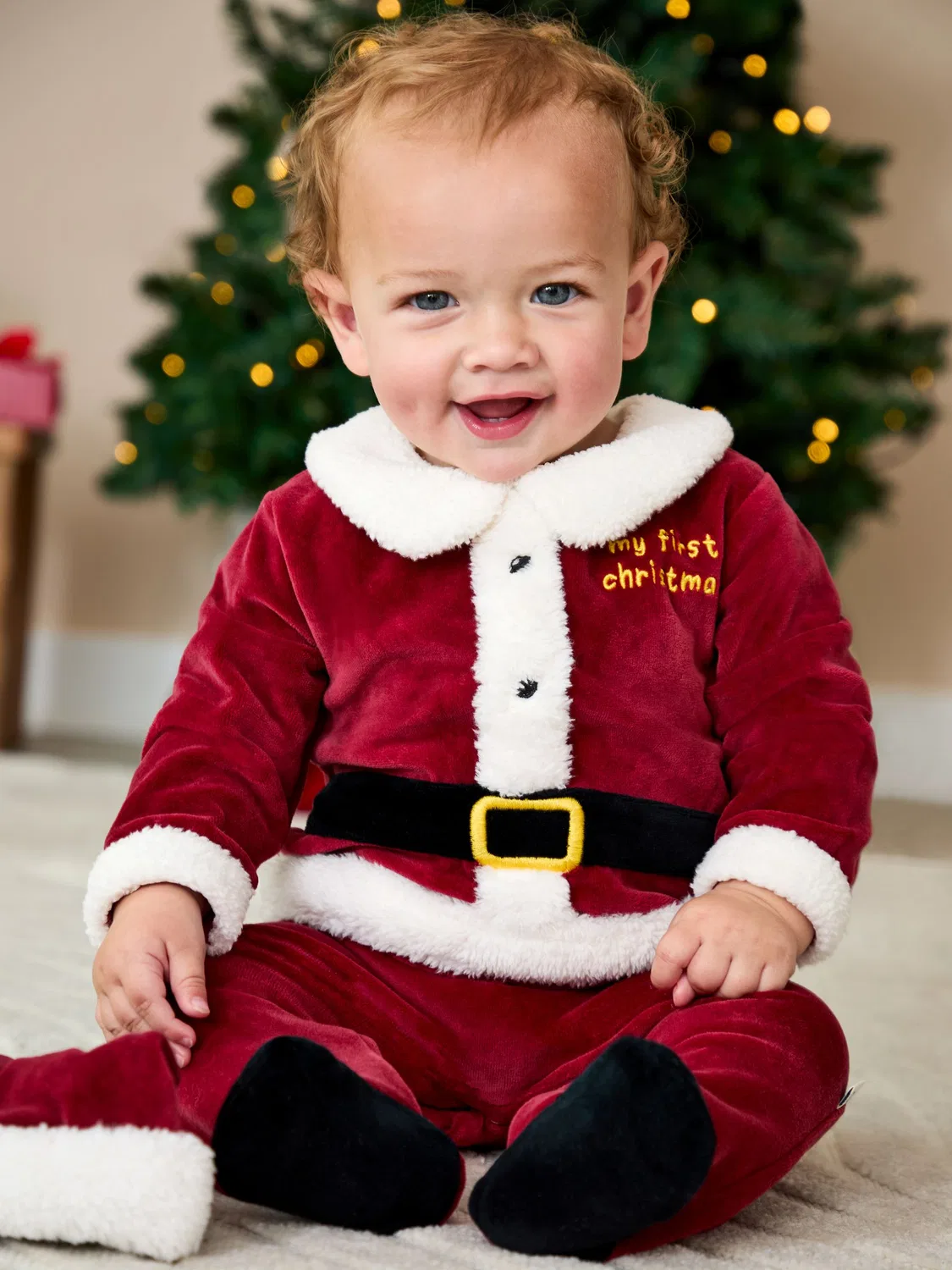 Комбинезон My First Christmas, JoJo Maman Bébé, красный
