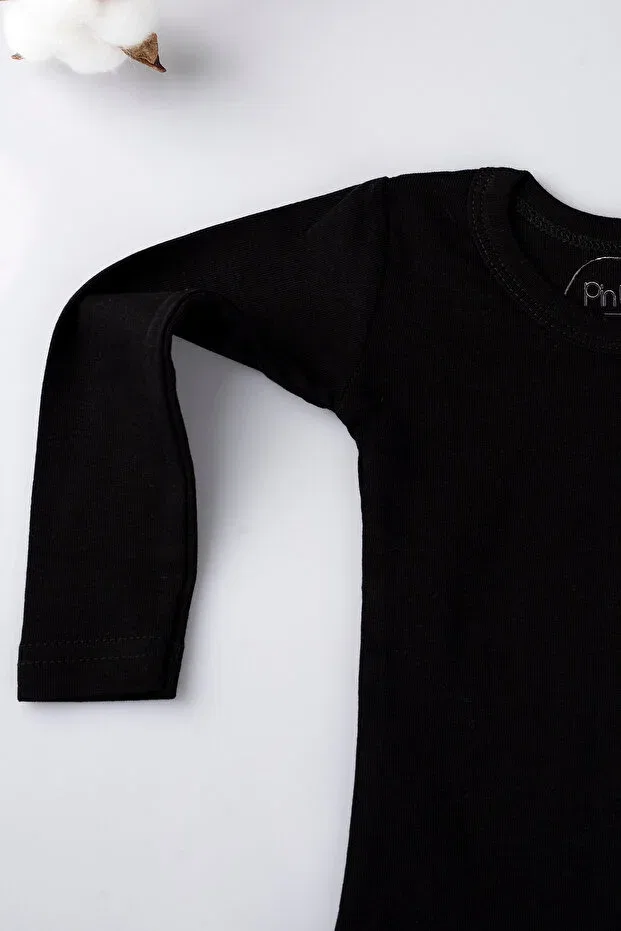 Детское боди с длинным рукавом Pinuptex, Black — фото 3