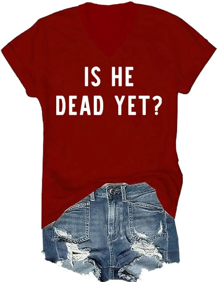 Женская футболка с буквенным принтом Regular Fit V-Neck, Claret-v