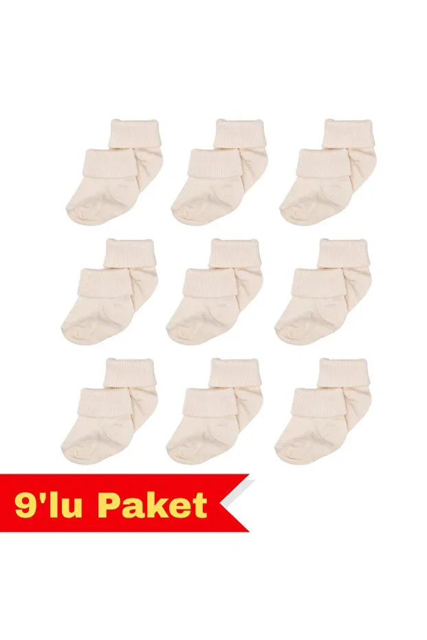 Детские носки для новорожденных хлопковые 9 пар Novibaby, Ekru9