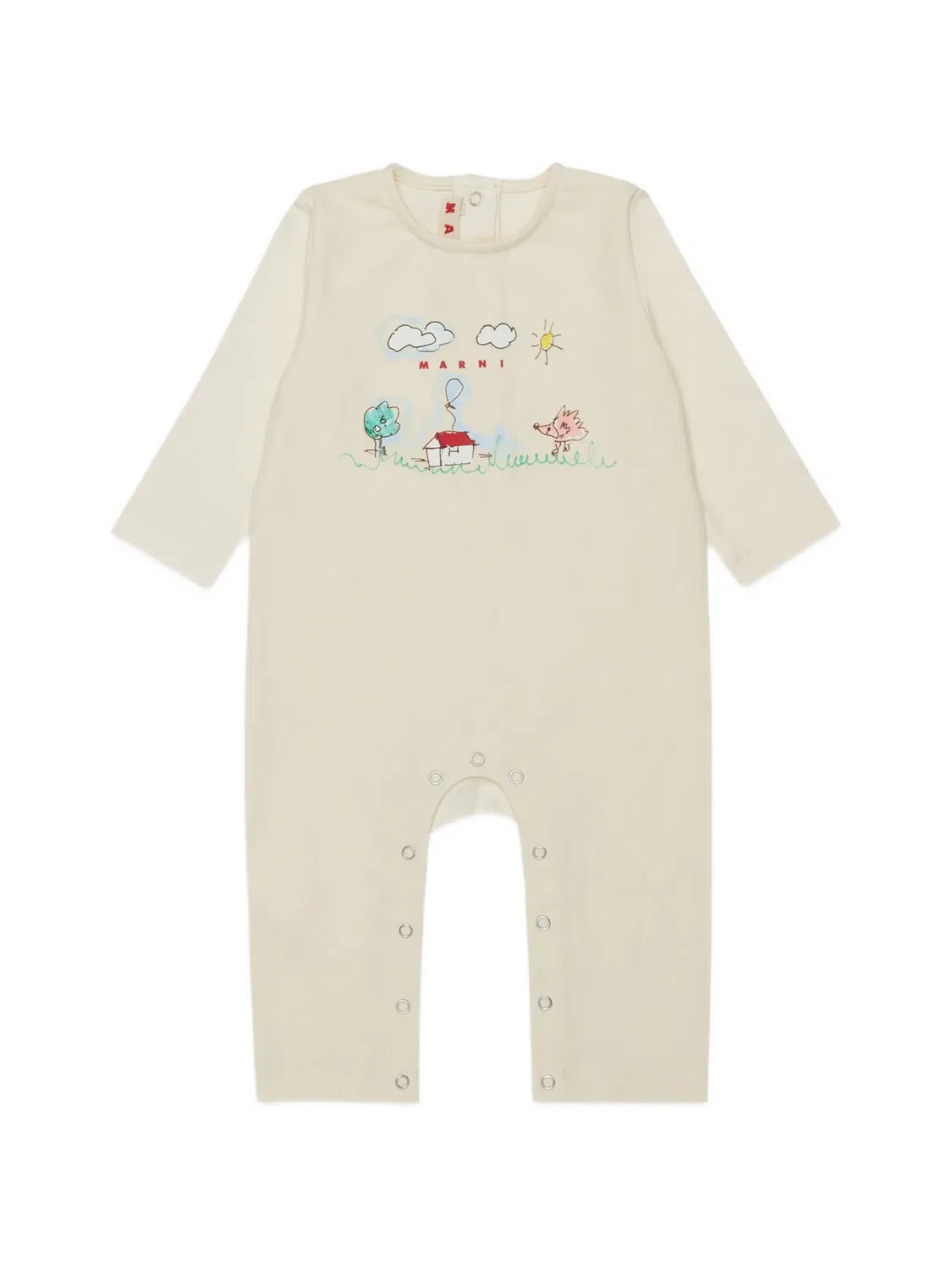 Ромпер с круглым вырезом Marni Kids, нейтральные цвета