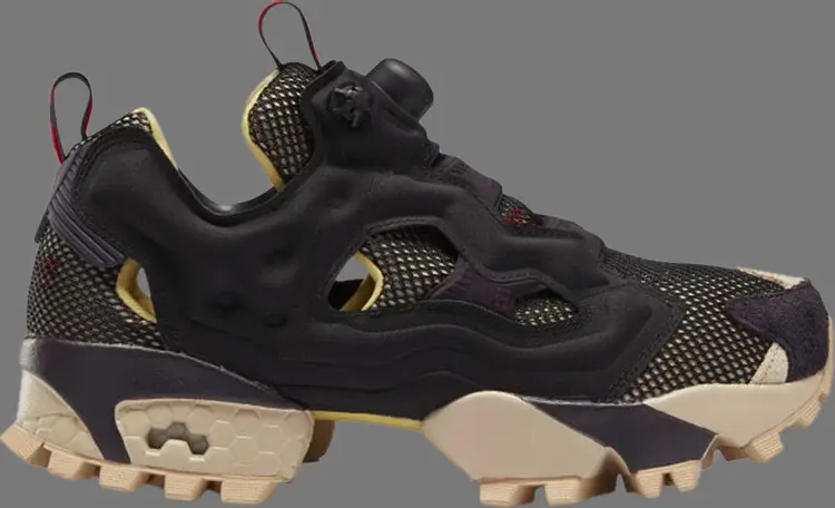 

Кроссовки instapump fury trail 'black weathered yellow' Reebok, черный