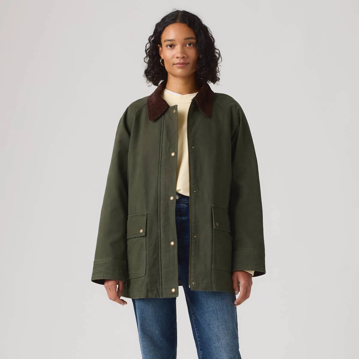 Куртка средней плотности для работы в сарае, застежка на кнопках Levi's, Evergreen - Green — фото 3