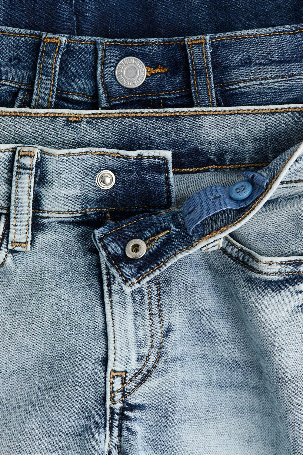 Комплект из 2 джинсов зауженного кроя H&M, Denimblau/Helles Denimblau — фото 2