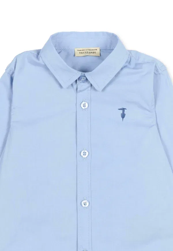 Рубашка с принтом Camicie Tru Trussardi Junior, Light Blue, светло-голубой — фото 3