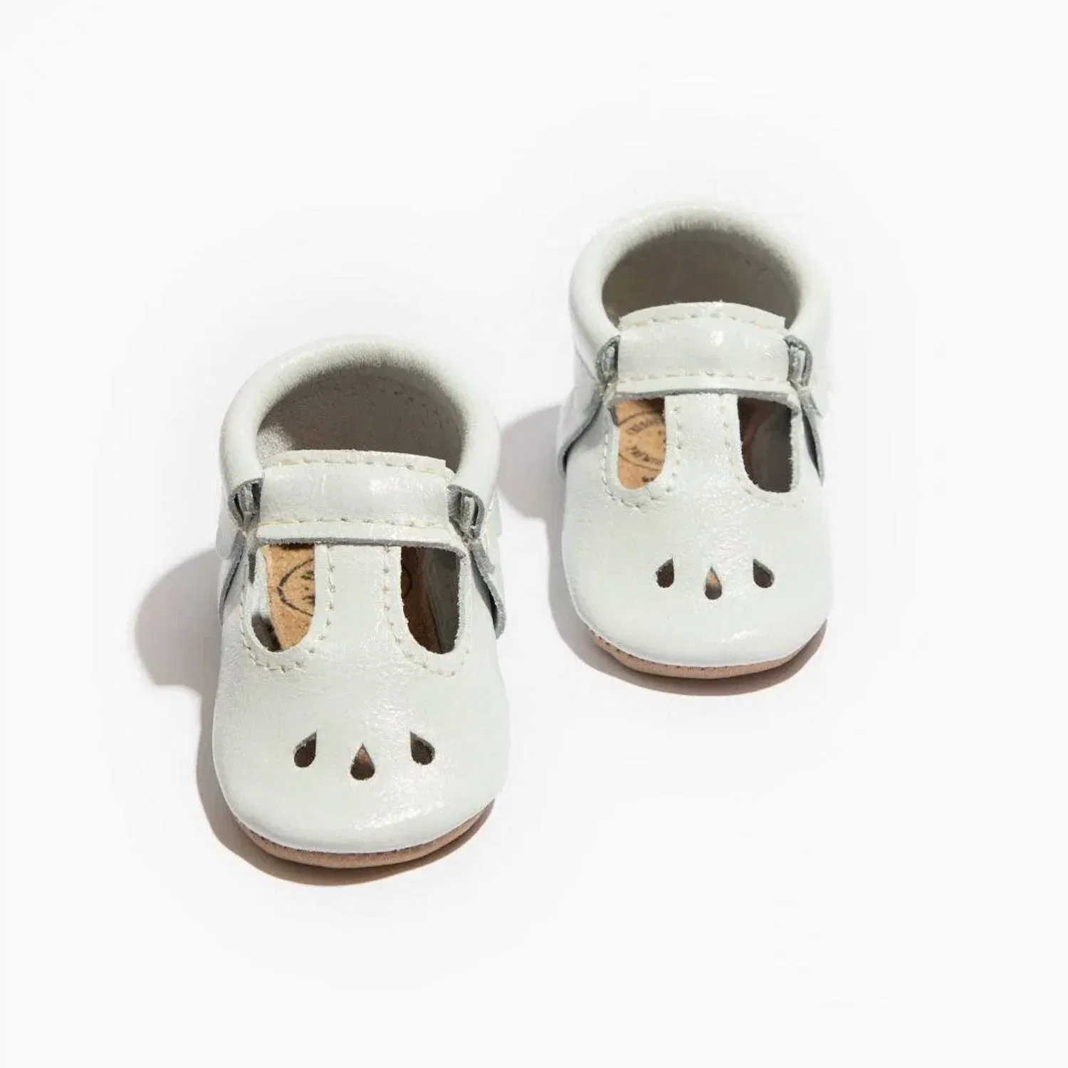 Детские туфли для девочек с эластичным входом Blanc Patent Mary Jane Freshly Picked, White — фото 2