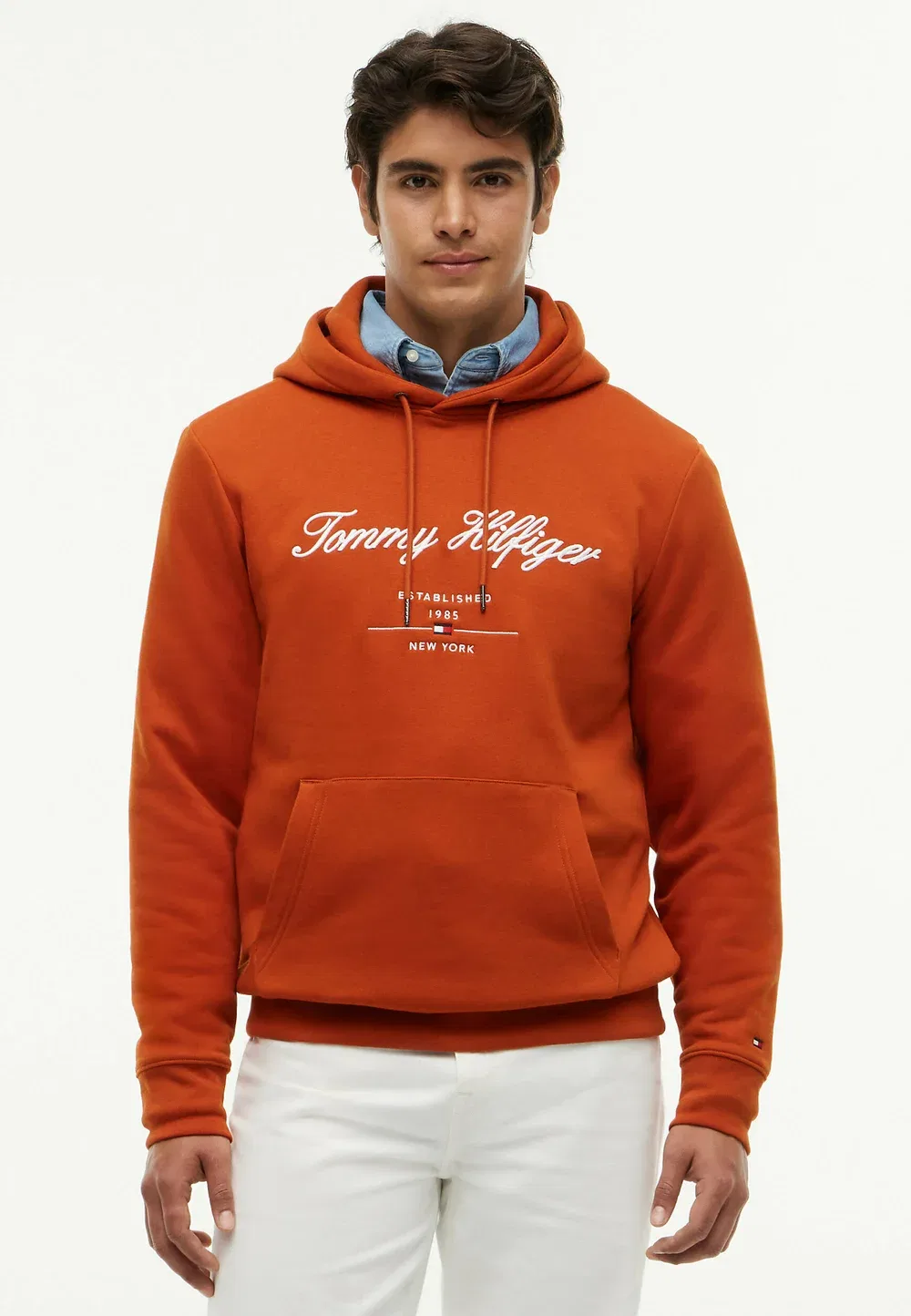 Худи с логотипом Script - любовь к бренду - худи Tommy Hilfiger, Rusty Ochre