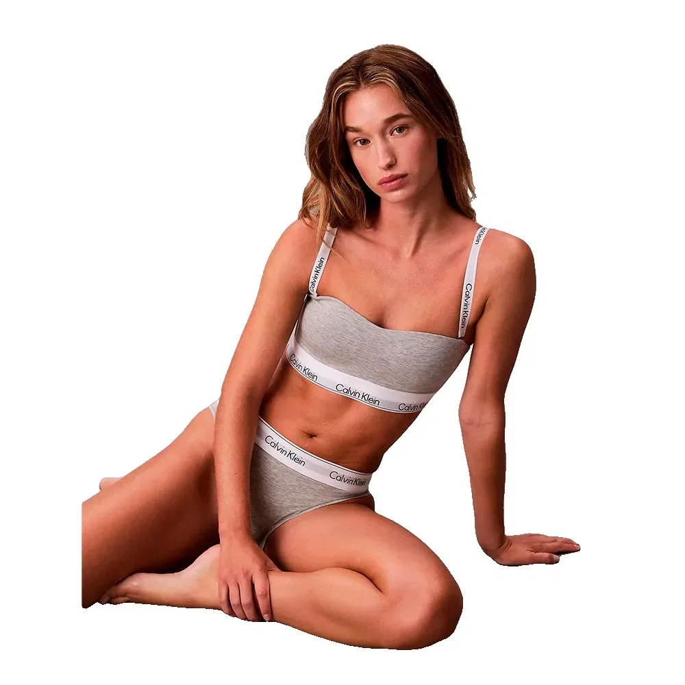 Бюстгальтер Bandeau Bralette Calvin Klein, серый — фото 3