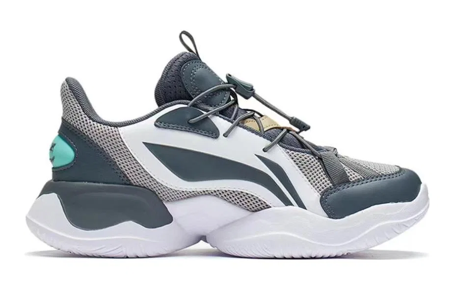 Детские кроссовки с многослойным дизайном Li-Ning YOUNG Peng Low top, Black White Gray — фото 3