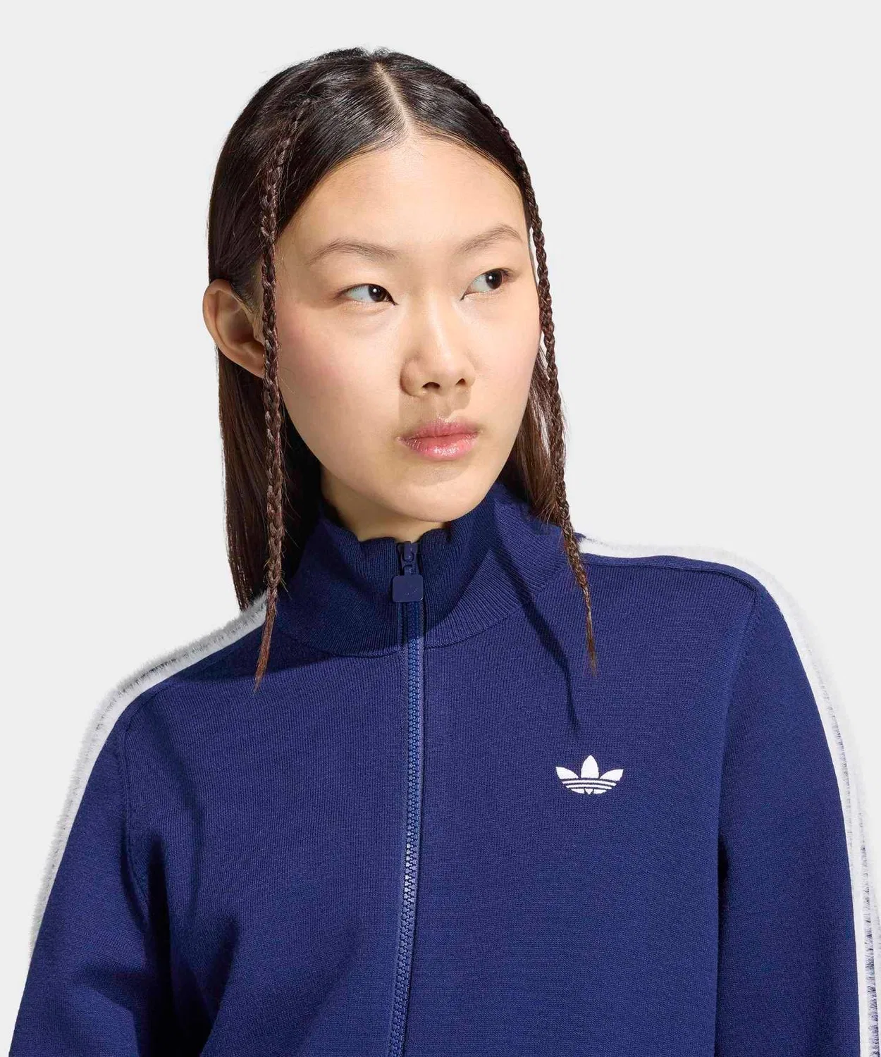 Женский лонгслив с высоким воротником Firebird Track Top Adidas, Синий — фото 3
