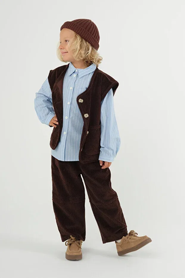 Детская рубашка для мальчиков с длинным рукавом Mioma Kids, Blue