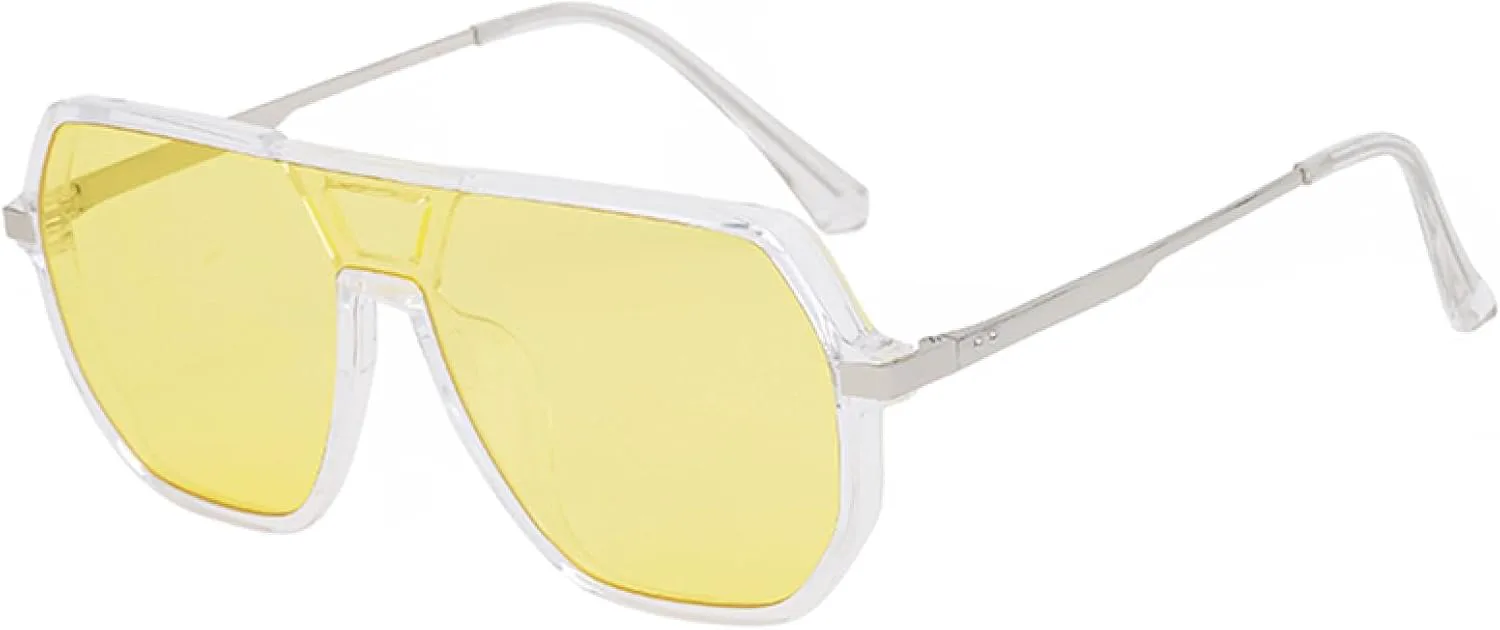 

Винтажные женские солнцезащитные очки в роскошной металлической оправе, очки для активного отдыха, защита от УФ-излучения UV400 TOIPASTN, C5transparentyellow