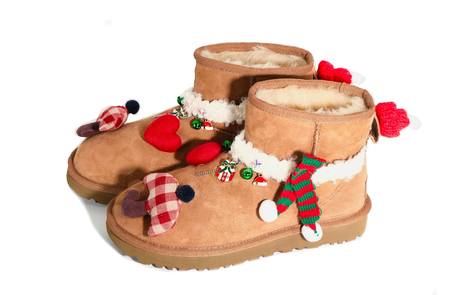Угги UGG Classic Mini II с рождественским декором, коричневый — фото 2