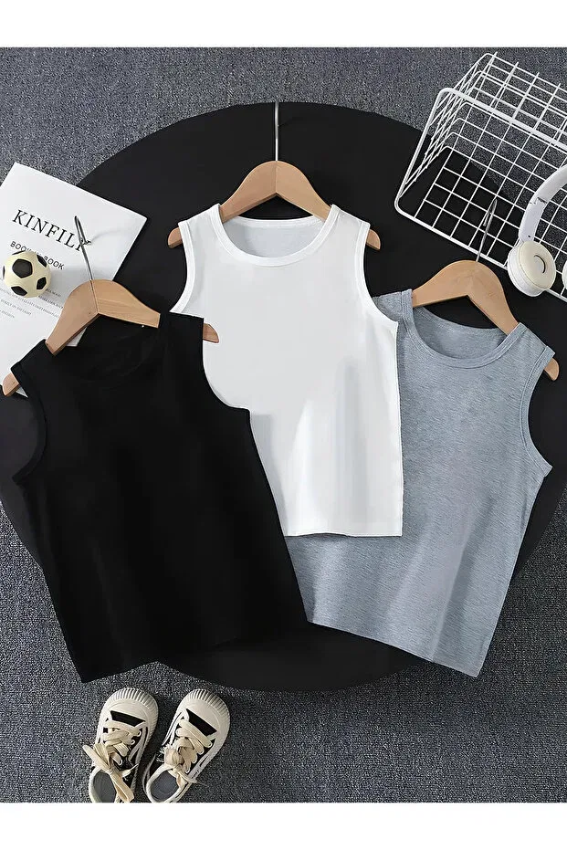 Детский комплект футболок для мальчиков без рукавов C.C.L. Coccolin Kids Baby Clup, White
